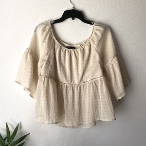 NWOT - VICI Cream Bell Sleeve Off Shoulder Top